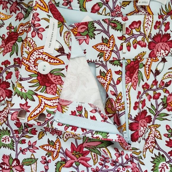 LOFT The Riviera Floral Paisley Print Shorts with Pockets Cotton Spandex Size 6 - Picture 8 of 11